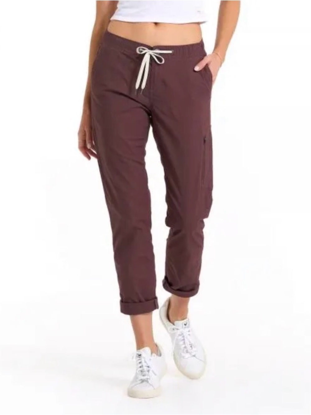 Vuori Ripstop Pants Mahogany Brown Drawstring Hiking Women’s Size L